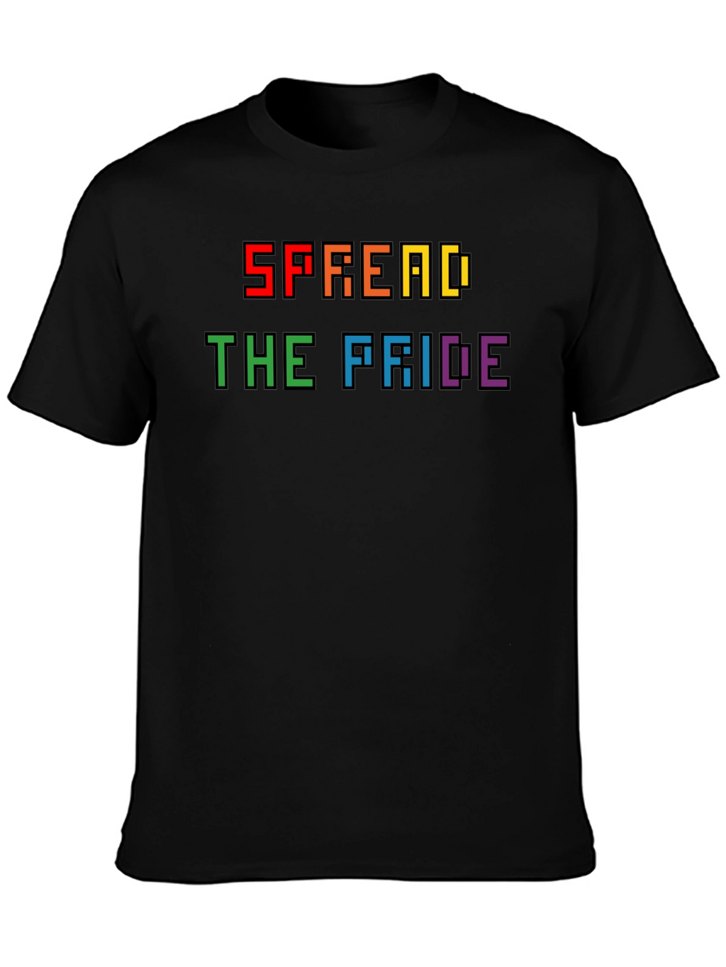 Spread the Pride T-Shirt - Rainbow Pixel Design
