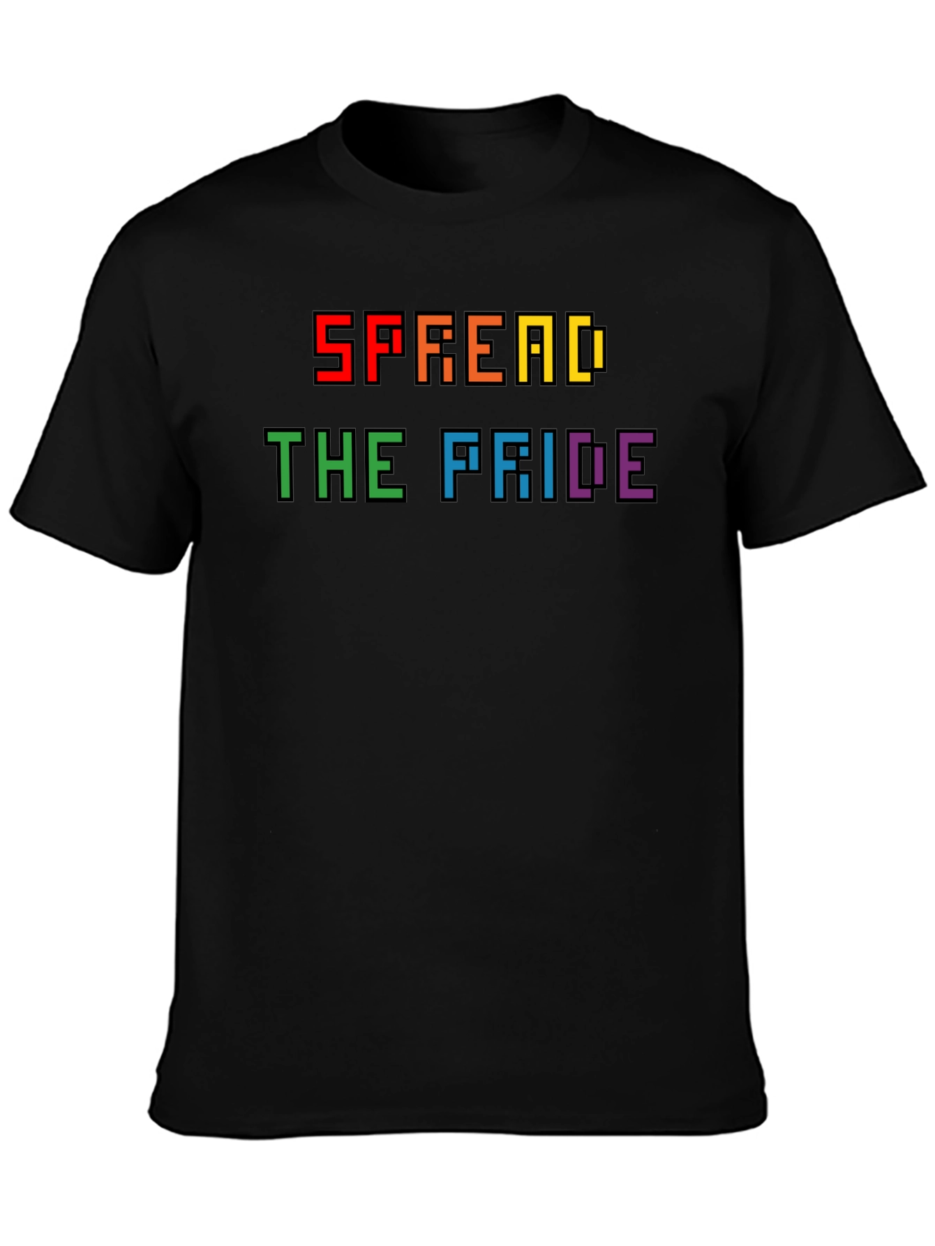 Spread the Pride T-Shirt - Rainbow Pixel Design
