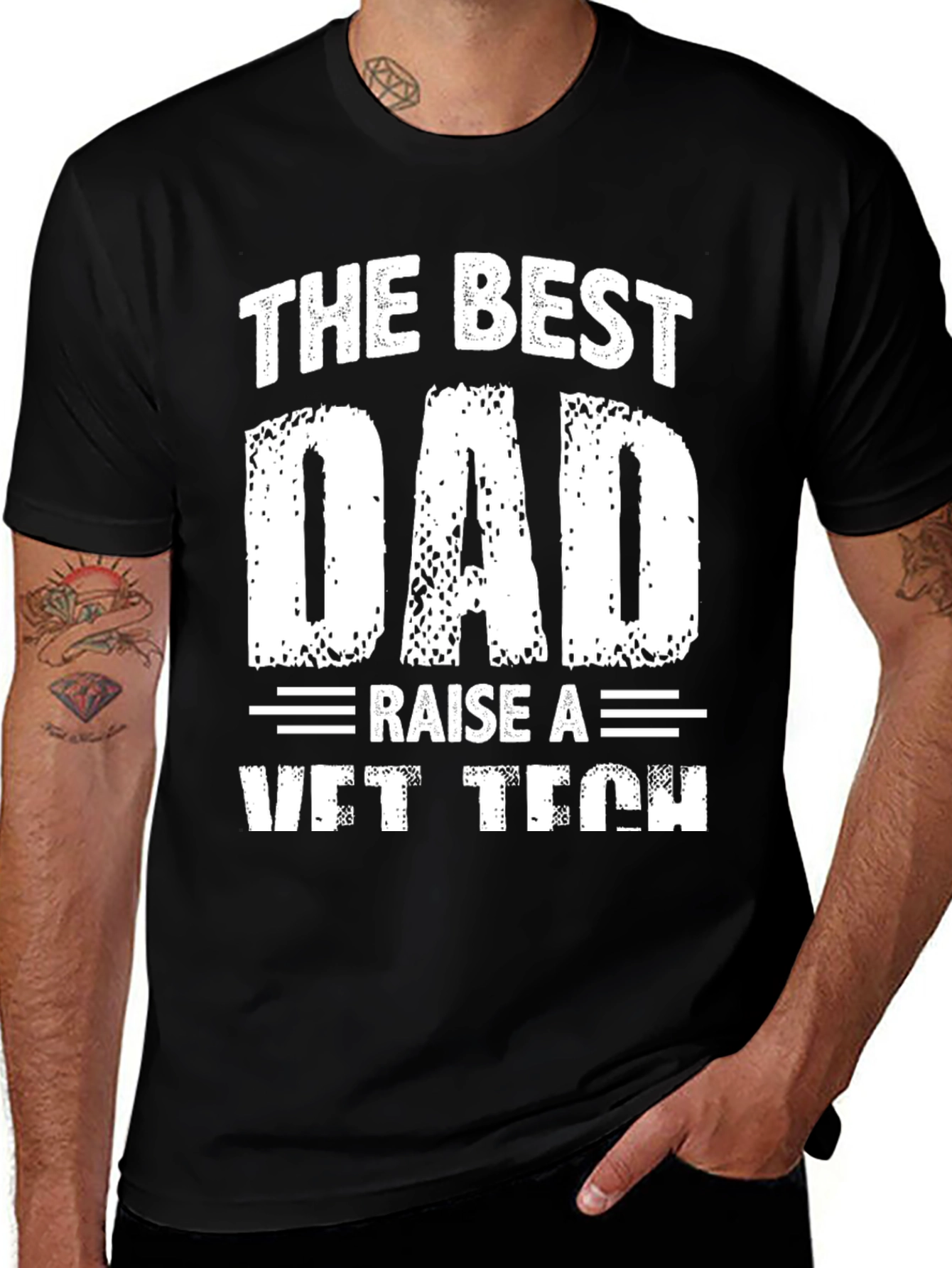 Best Dad Raise A Vet Tech Graphic T-Shirt
