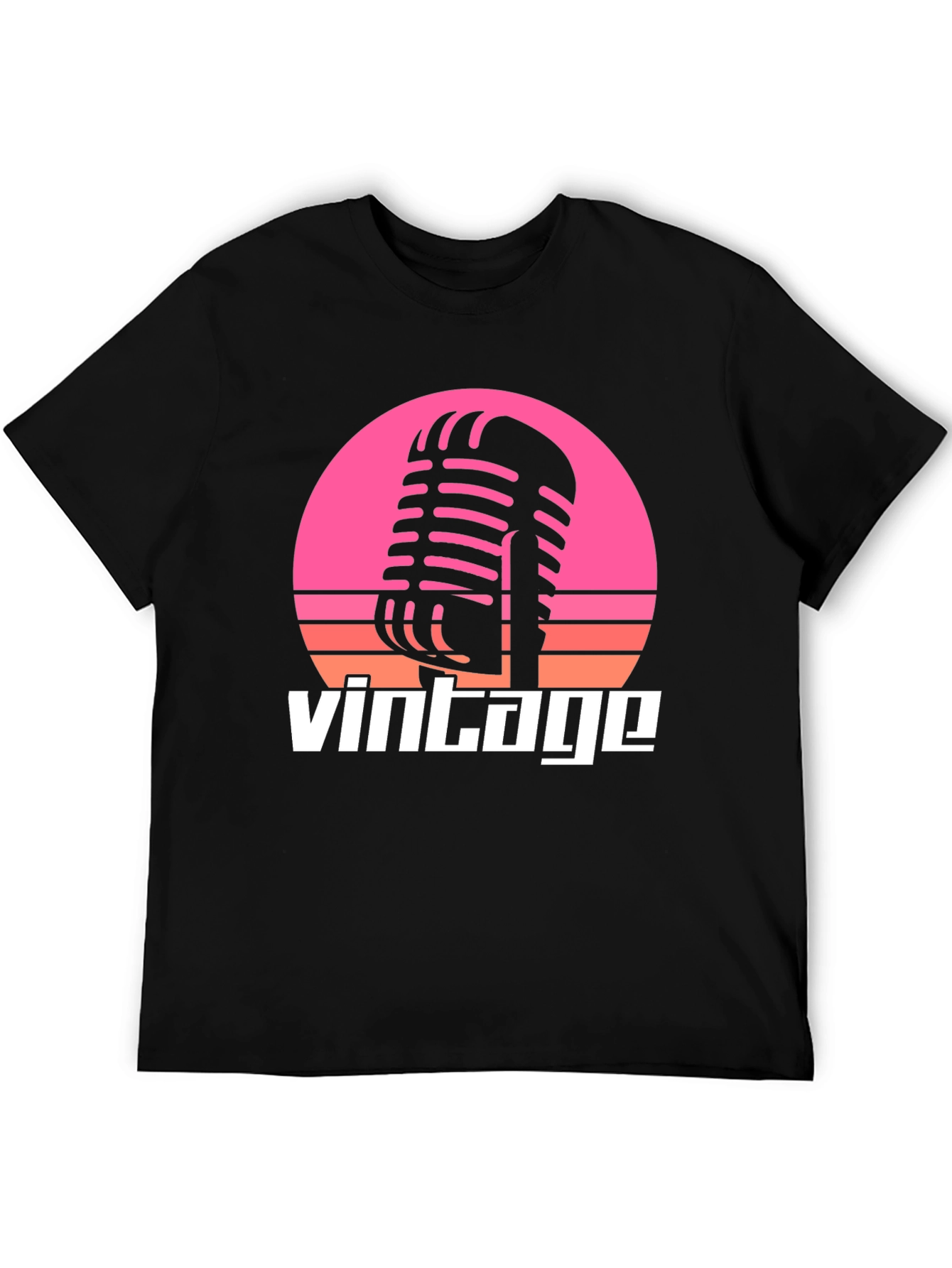 Retro Microphone Vintage T-Shirt - Classic Music Style