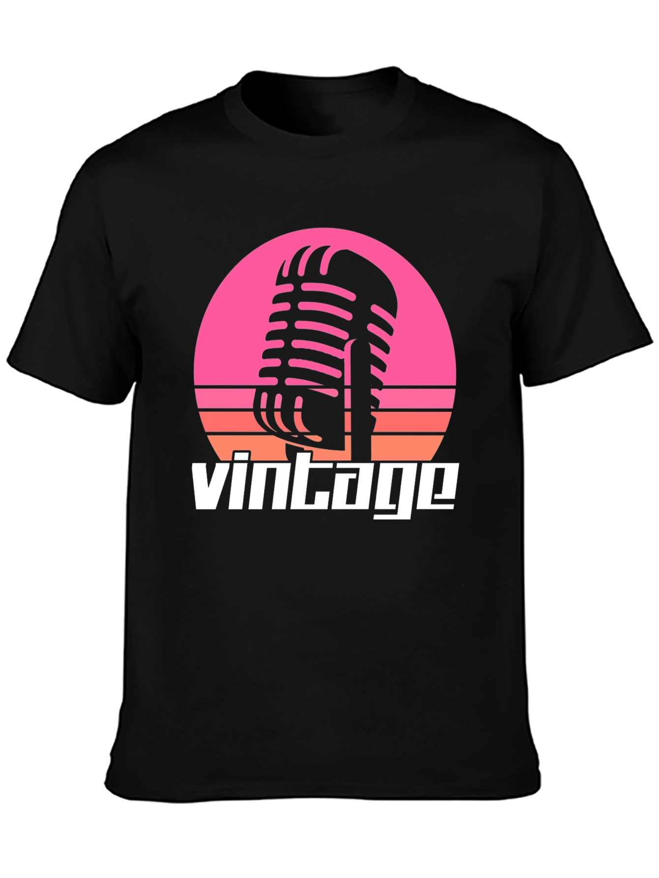 Retro Microphone Vintage T-Shirt - Classic Music Style