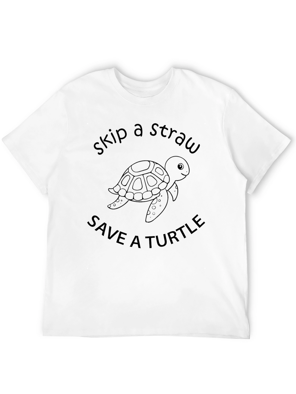 Skip a Straw Save a Turtle Black T-Shirt