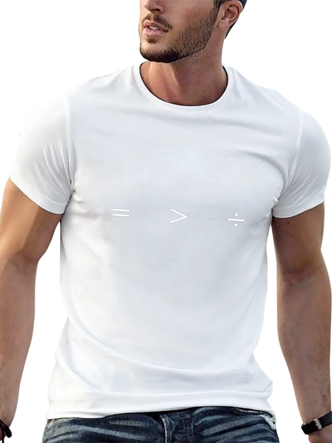 Equality Greater Than Division Math Symbols Graphic Tee