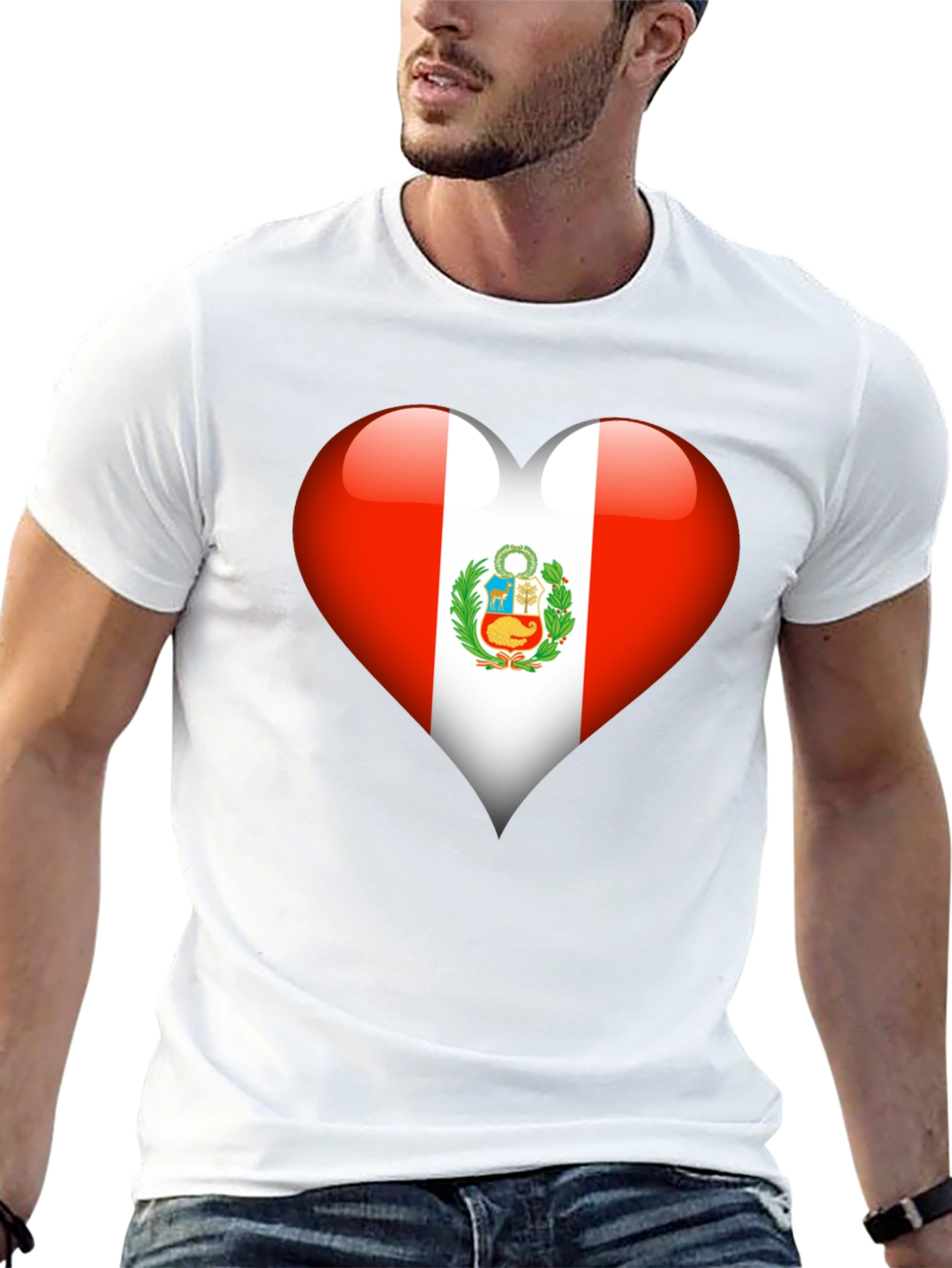 Peru Flag Heart T-Shirt - Show Your Pride