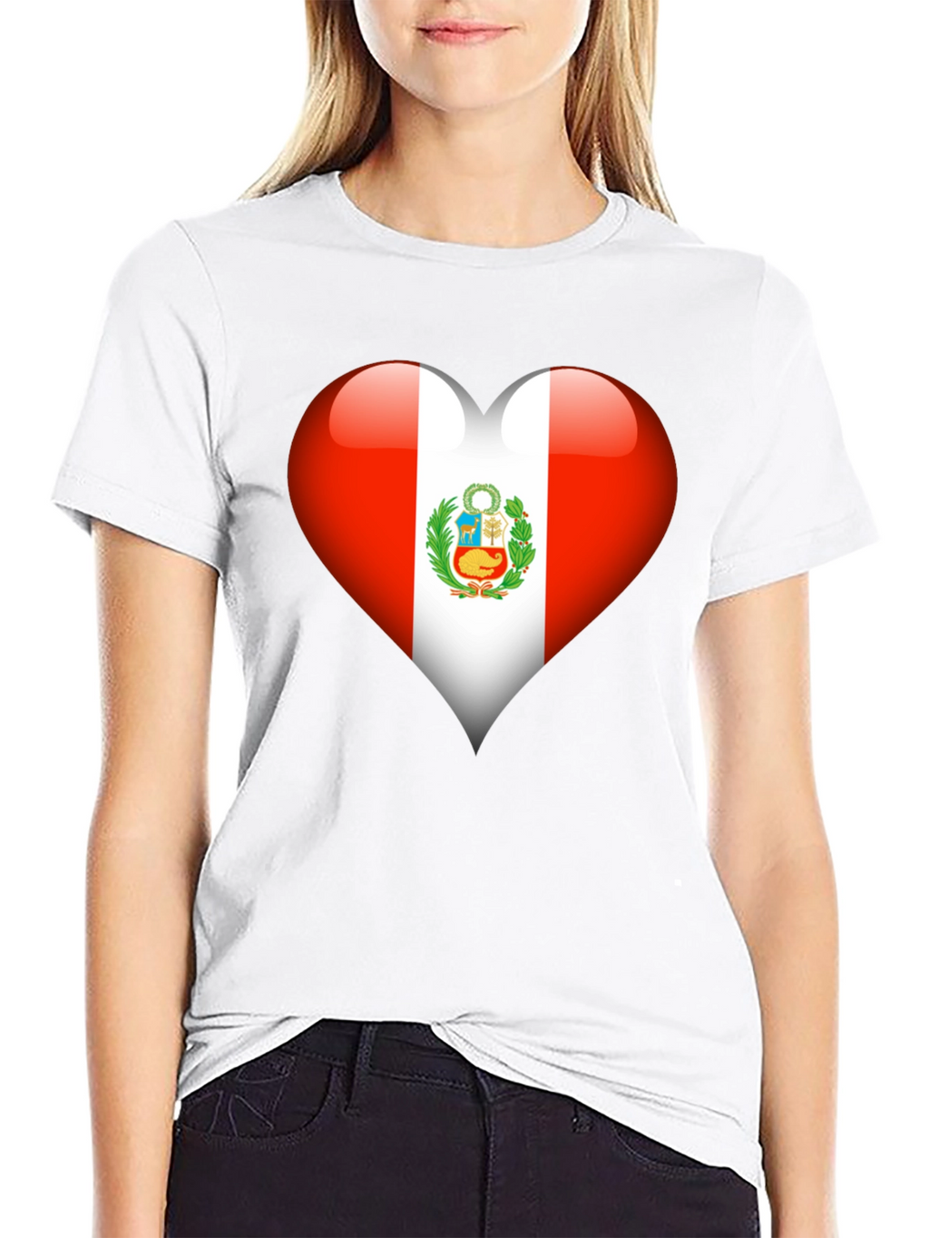 Peru Flag Heart T-Shirt - Show Your Pride