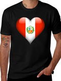Peru Flag Heart T-Shirt - Show Your Pride