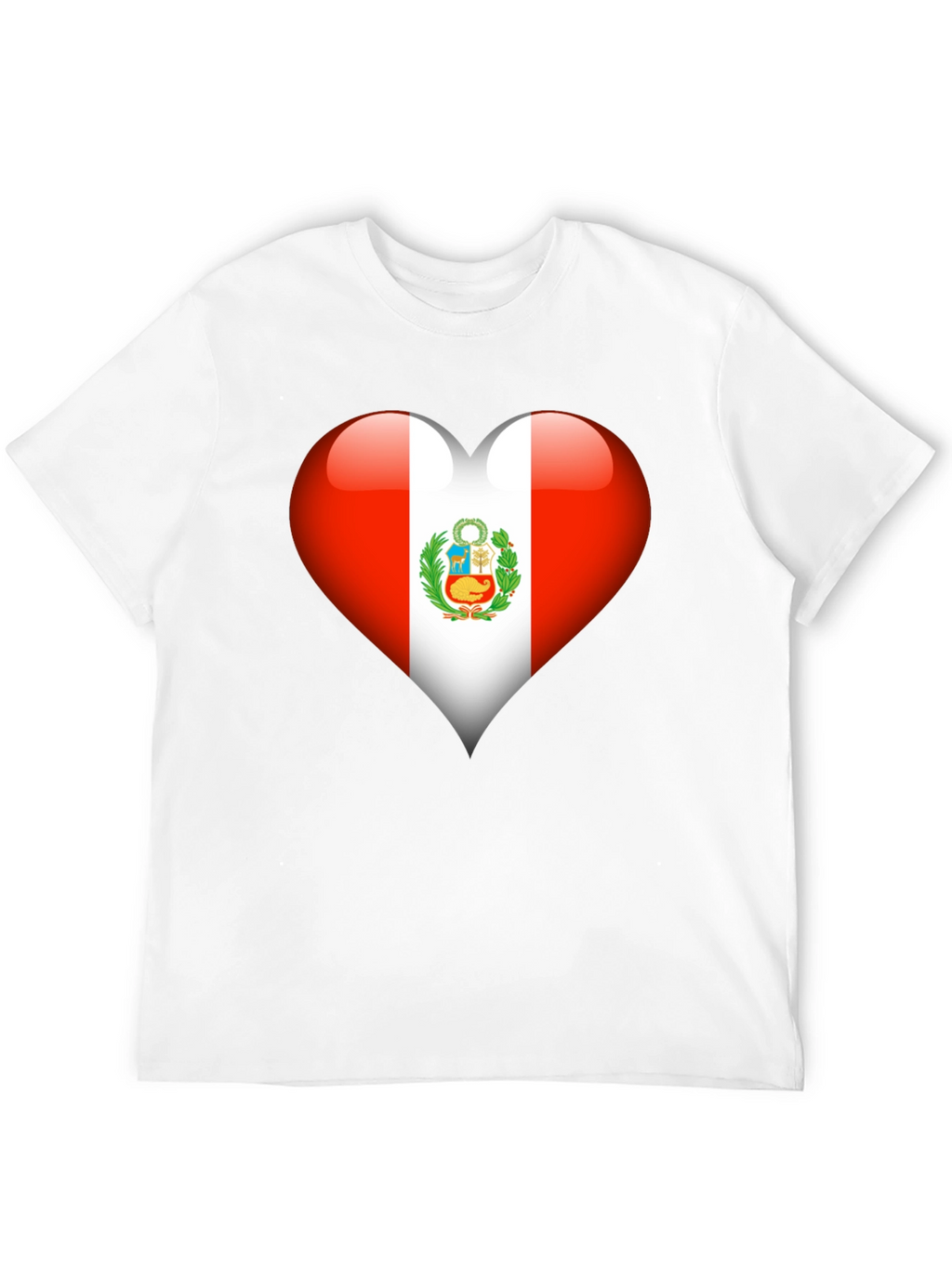 Peru Flag Heart T-Shirt - Show Your Pride