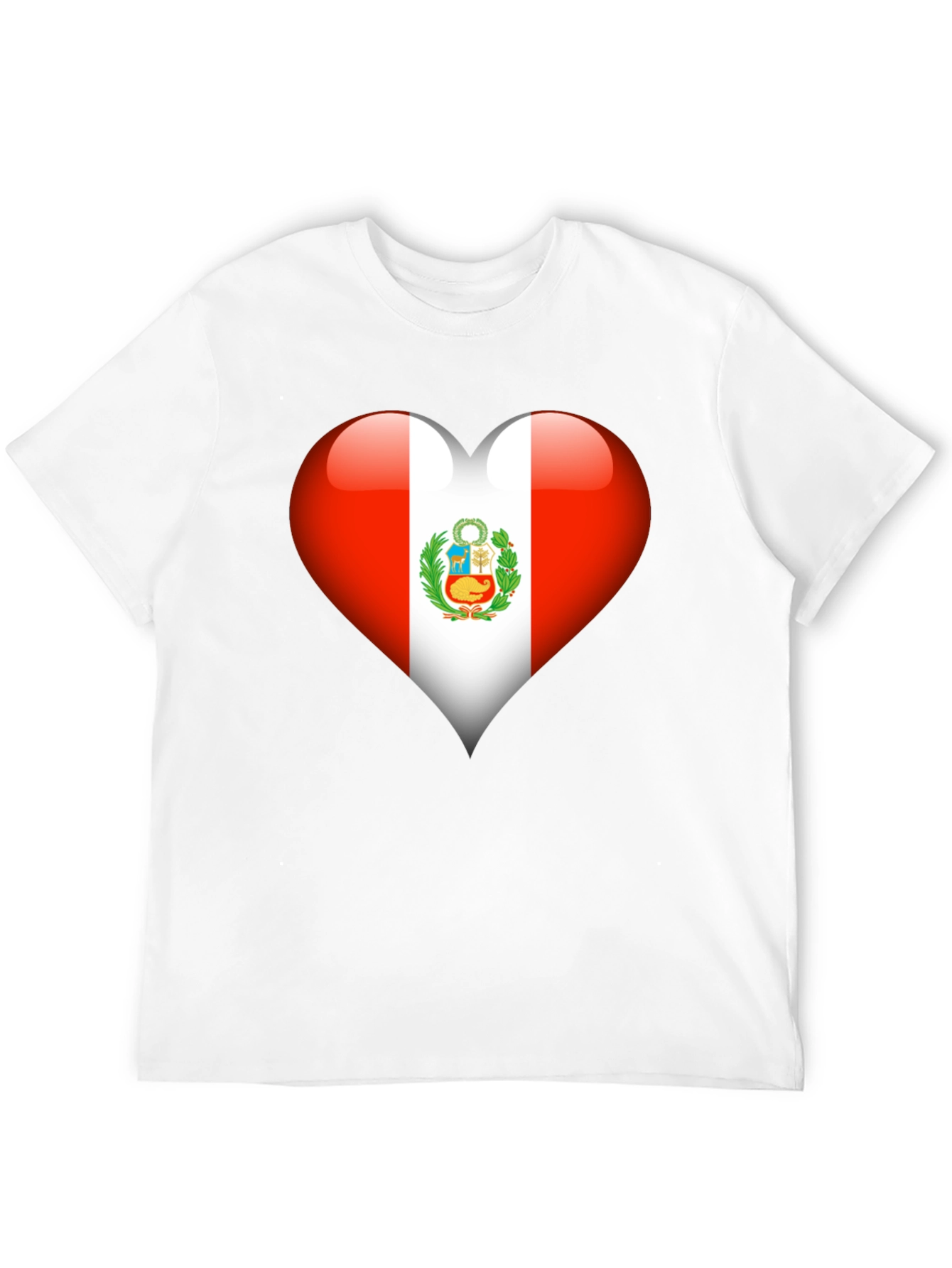 Peru Flag Heart T-Shirt - Show Your Pride