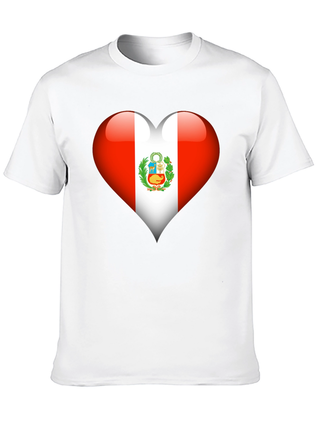 Peru Flag Heart T-Shirt - Show Your Pride