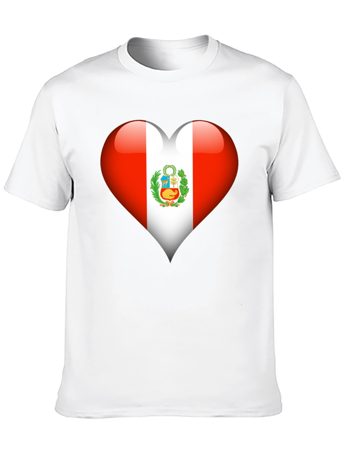 Peru Flag Heart T-Shirt - Show Your Pride