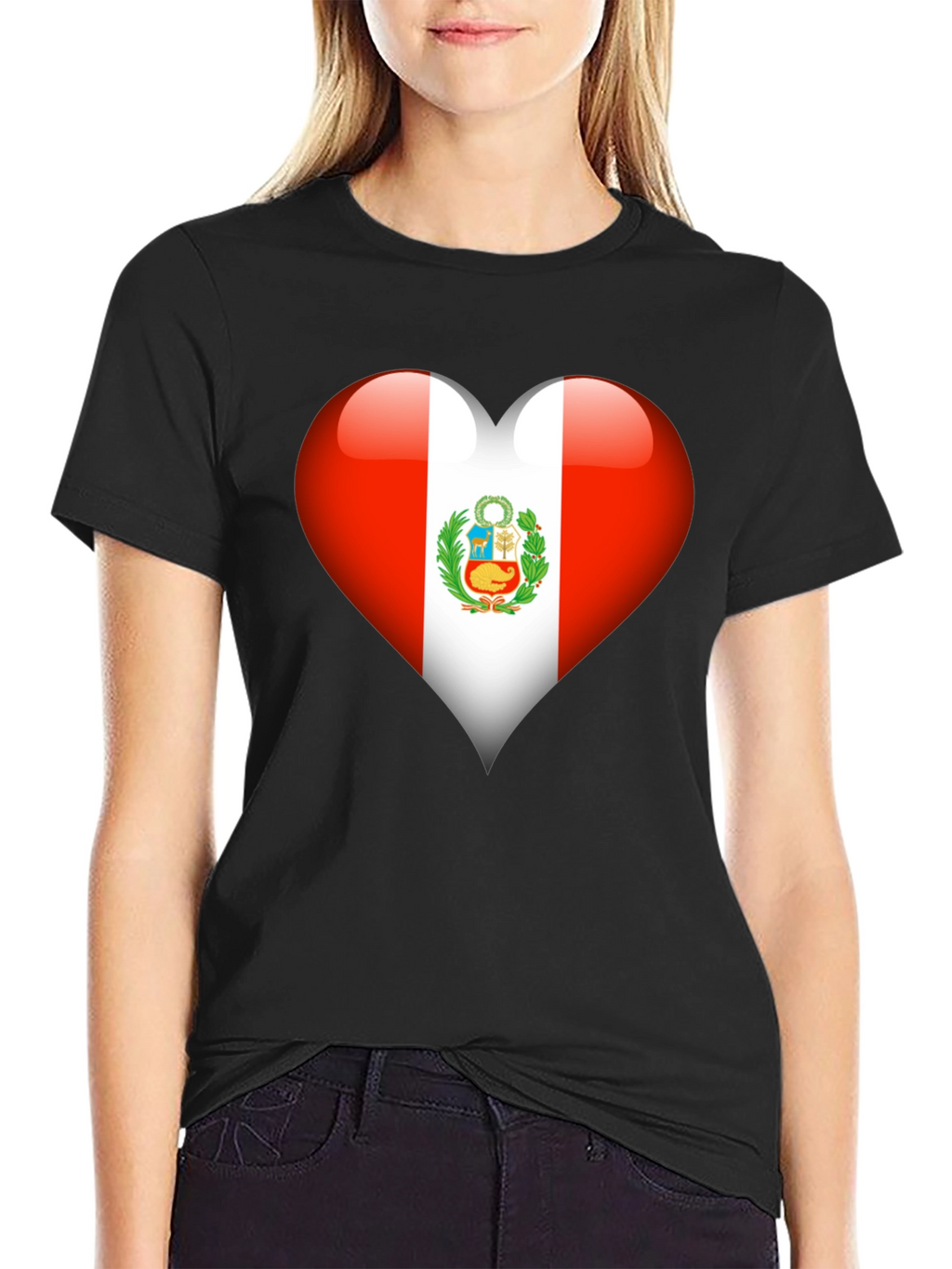 Peru Flag Heart T-Shirt - Show Your Pride
