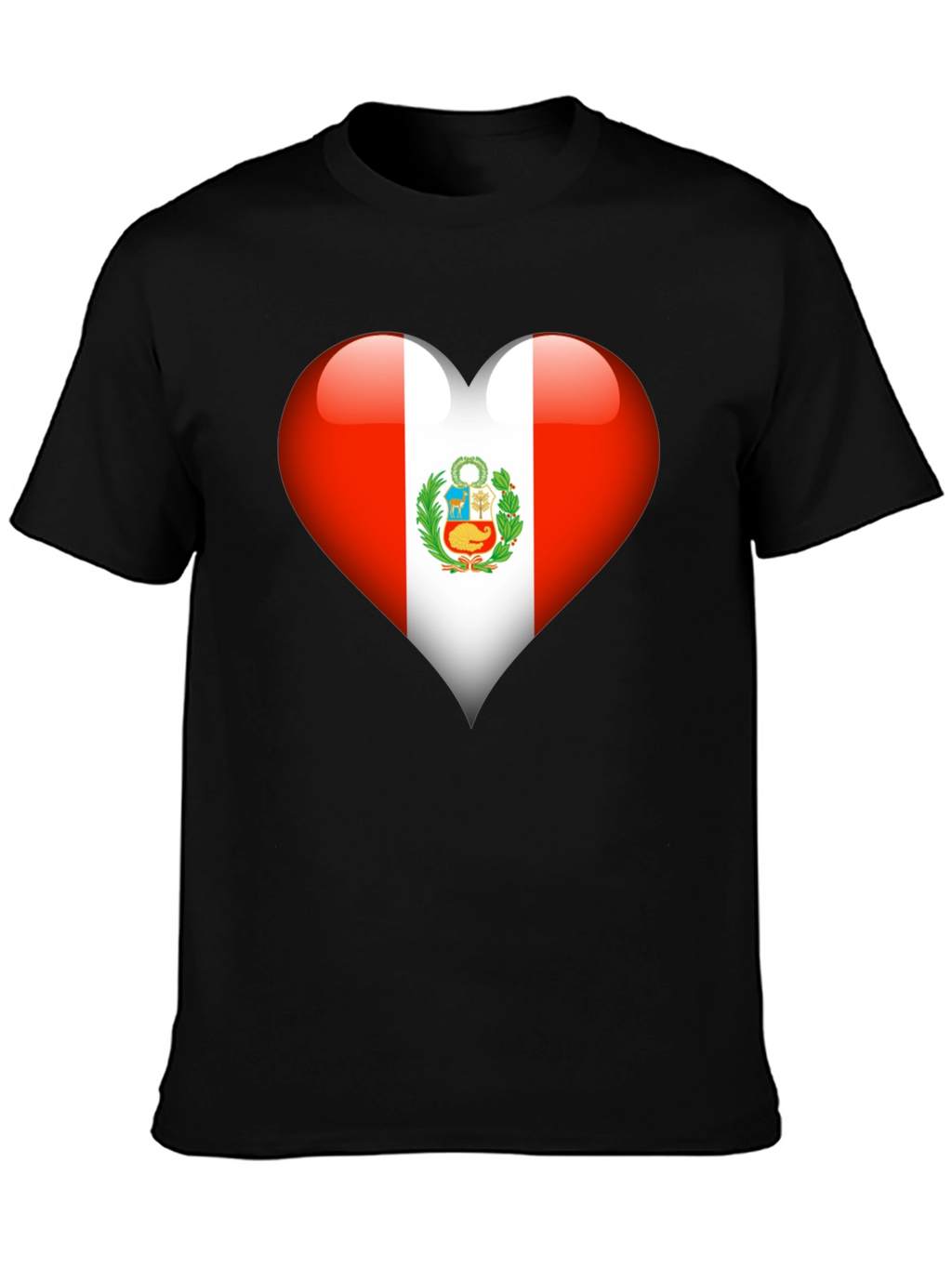 Peru Flag Heart T-Shirt - Show Your Pride