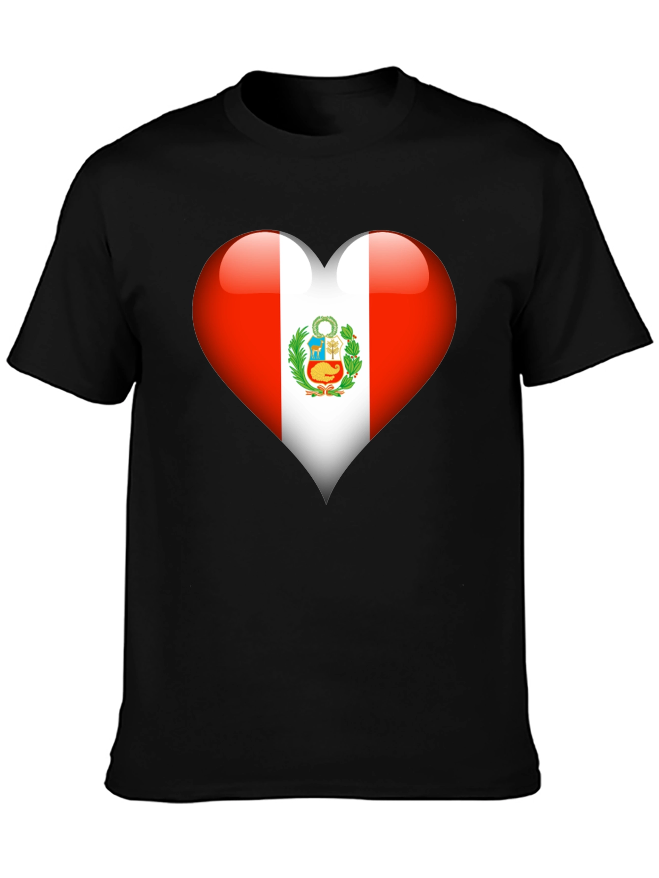 Peru Flag Heart T-Shirt - Show Your Pride