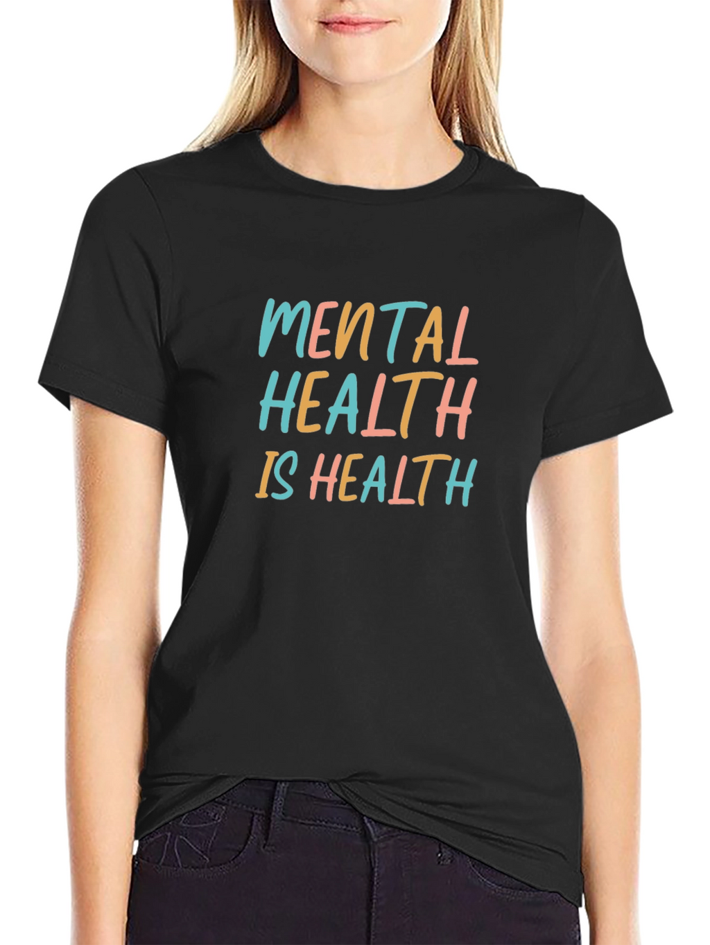 Mental Health is Health Black Graphic Tee