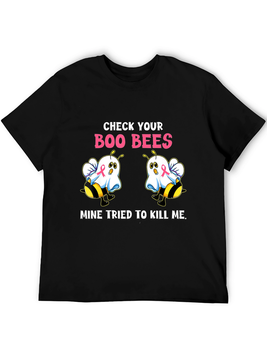 Boo Bees T-Shirt Breast Cancer Awareness Halloween Tee
