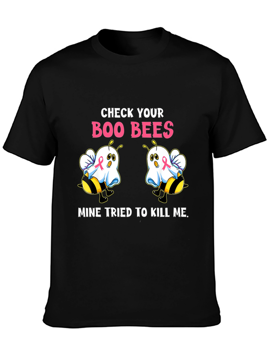 Boo Bees T-Shirt Breast Cancer Awareness Halloween Tee