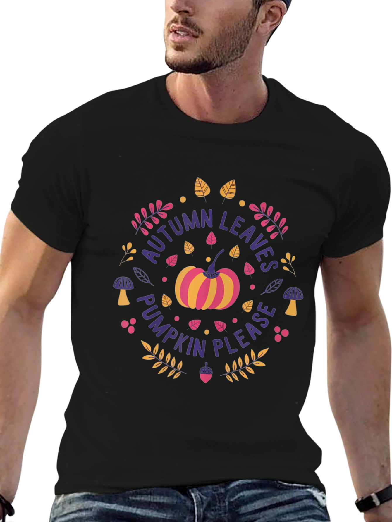 Autumn Leaves Pumpkin Please T-Shirt