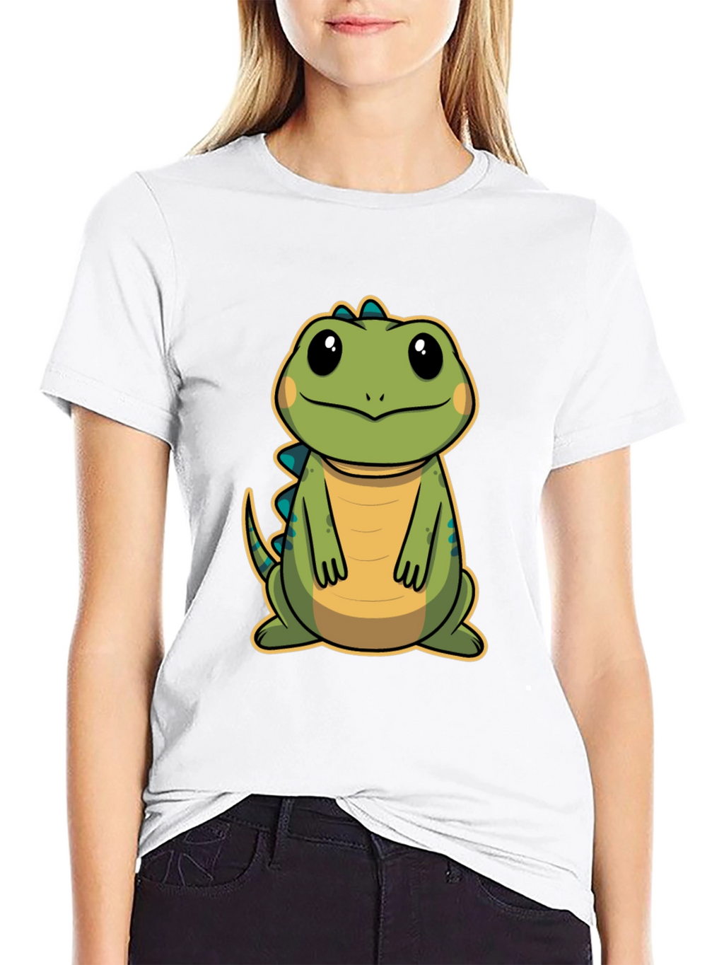 Cute Cartoon Dinosaur T-Shirt - Black