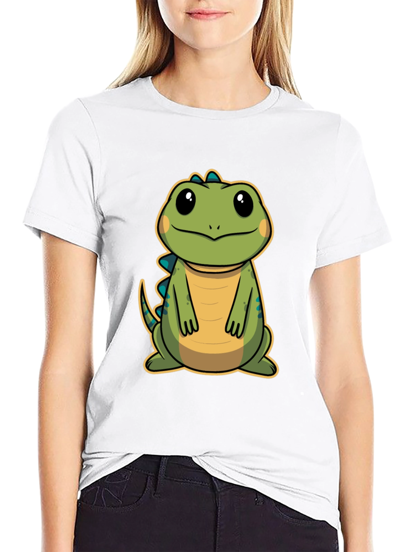 Cute Cartoon Dinosaur T-Shirt - Black