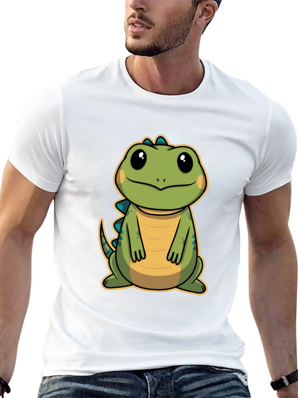 Cute Cartoon Dinosaur T-Shirt - Black