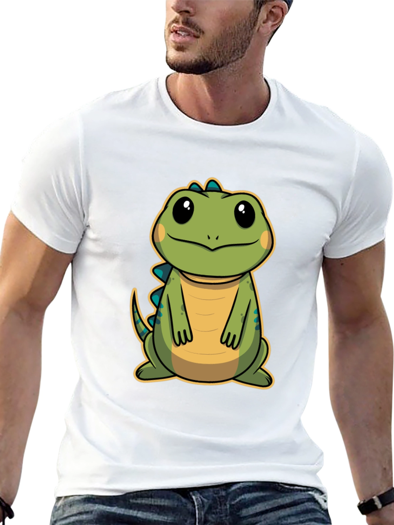 Cute Cartoon Dinosaur T-Shirt - Black