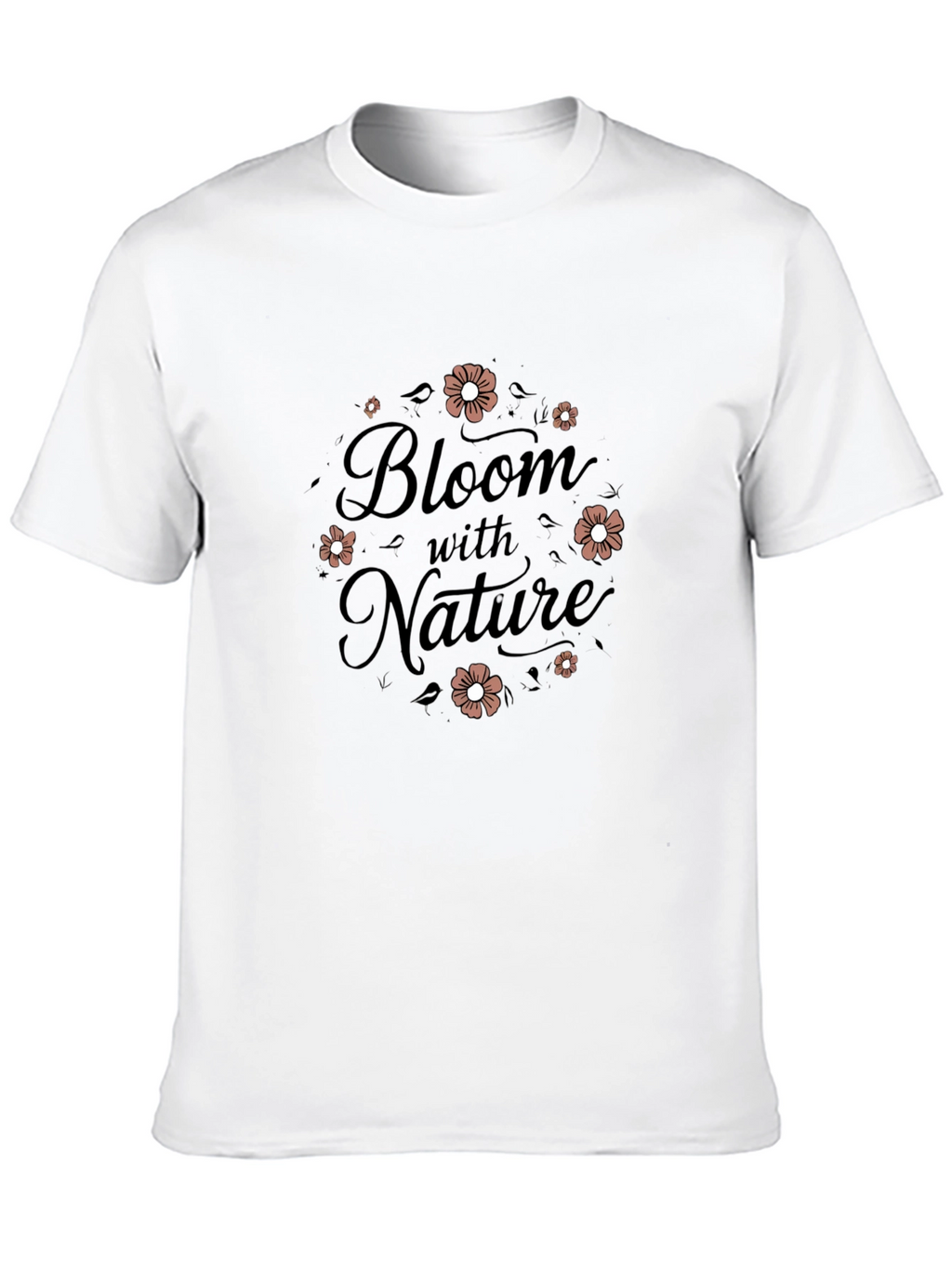 Bloom With Nature Black T-Shirt