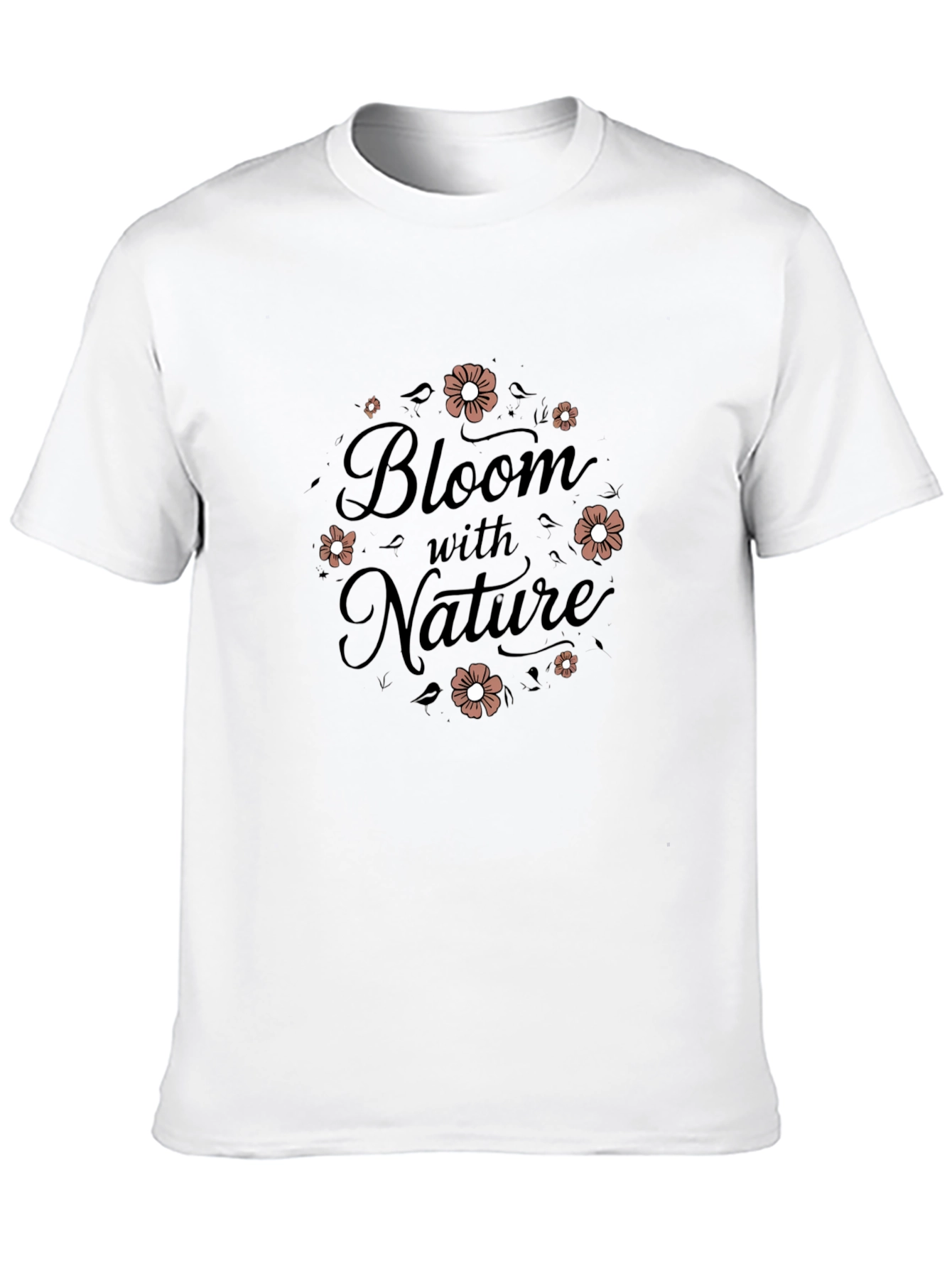 Bloom With Nature Black T-Shirt