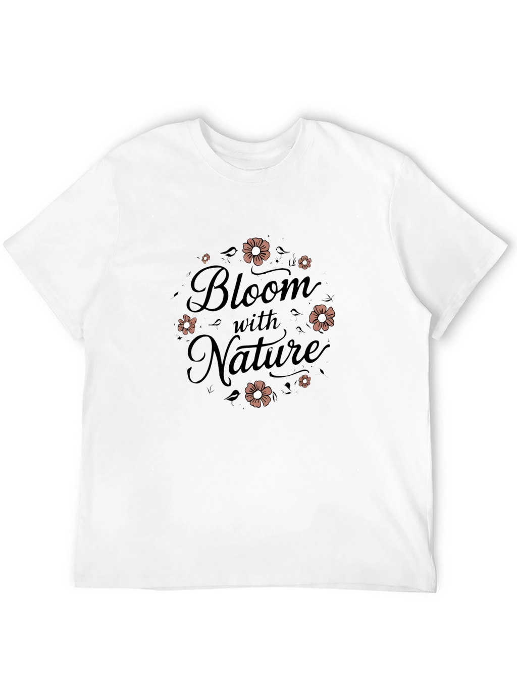 Bloom With Nature Black T-Shirt