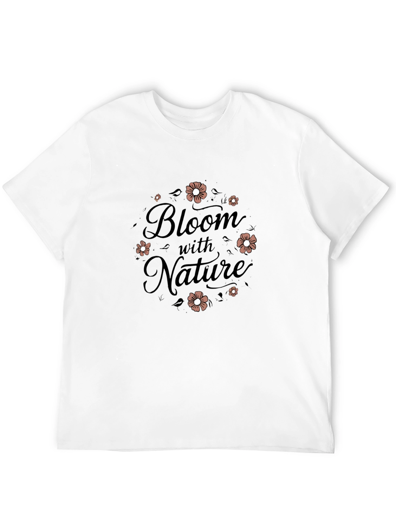 Bloom With Nature Black T-Shirt