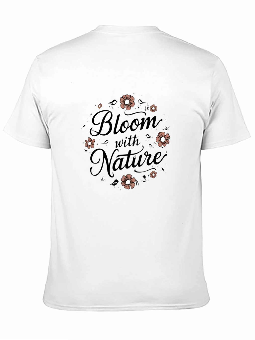 Bloom With Nature Black T-Shirt
