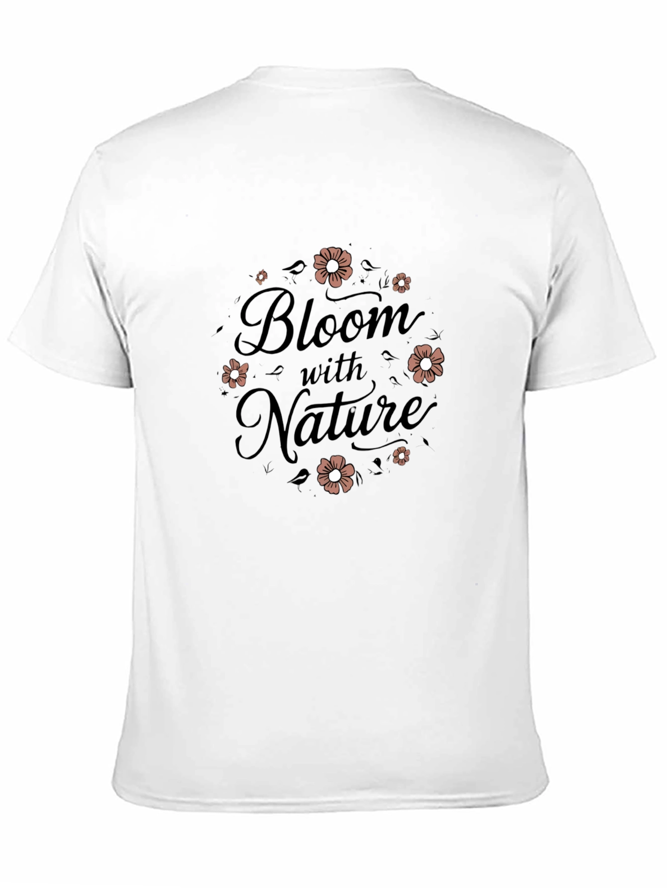 Bloom With Nature Black T-Shirt