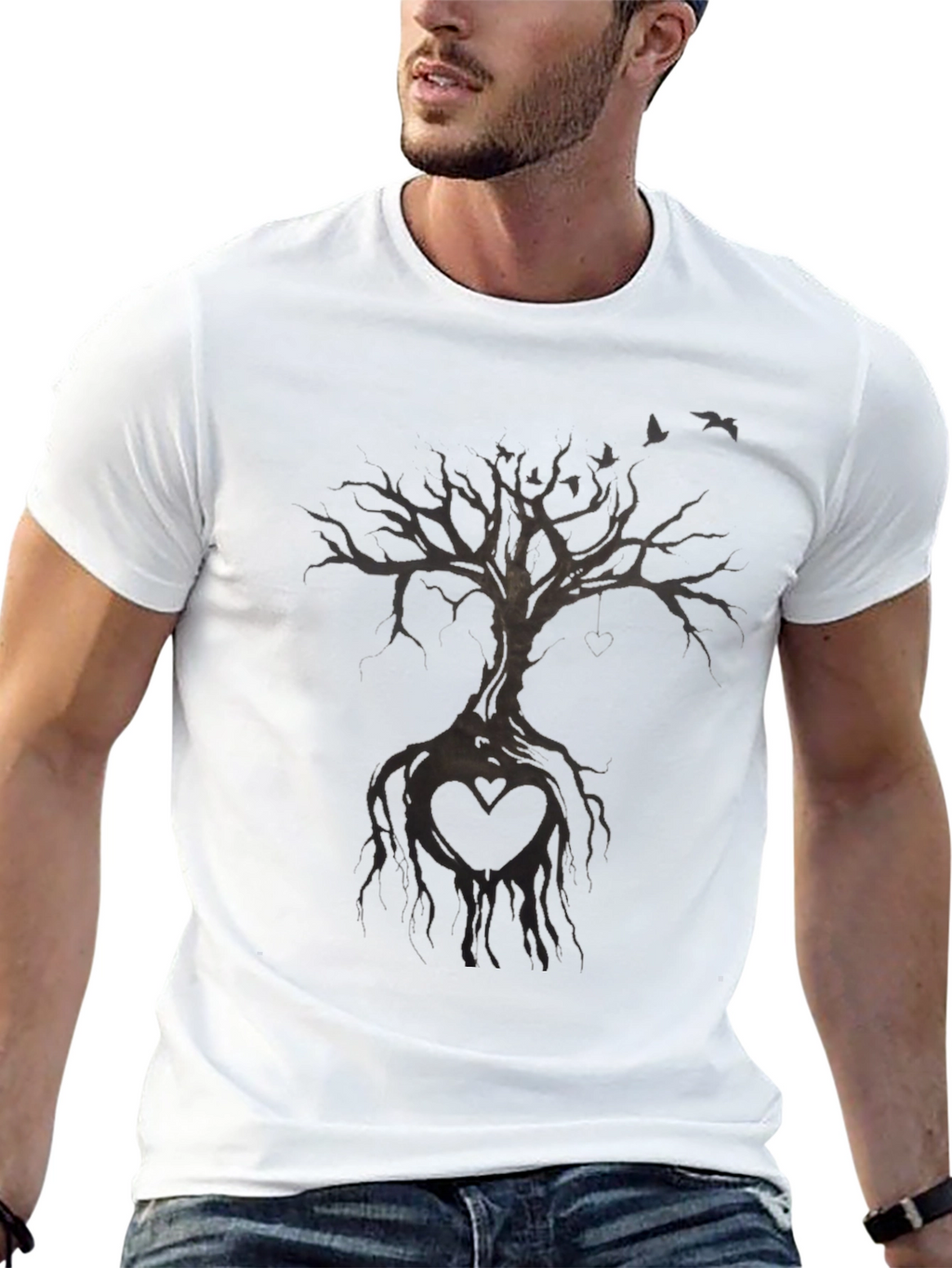 Heart Tree Black T-Shirt