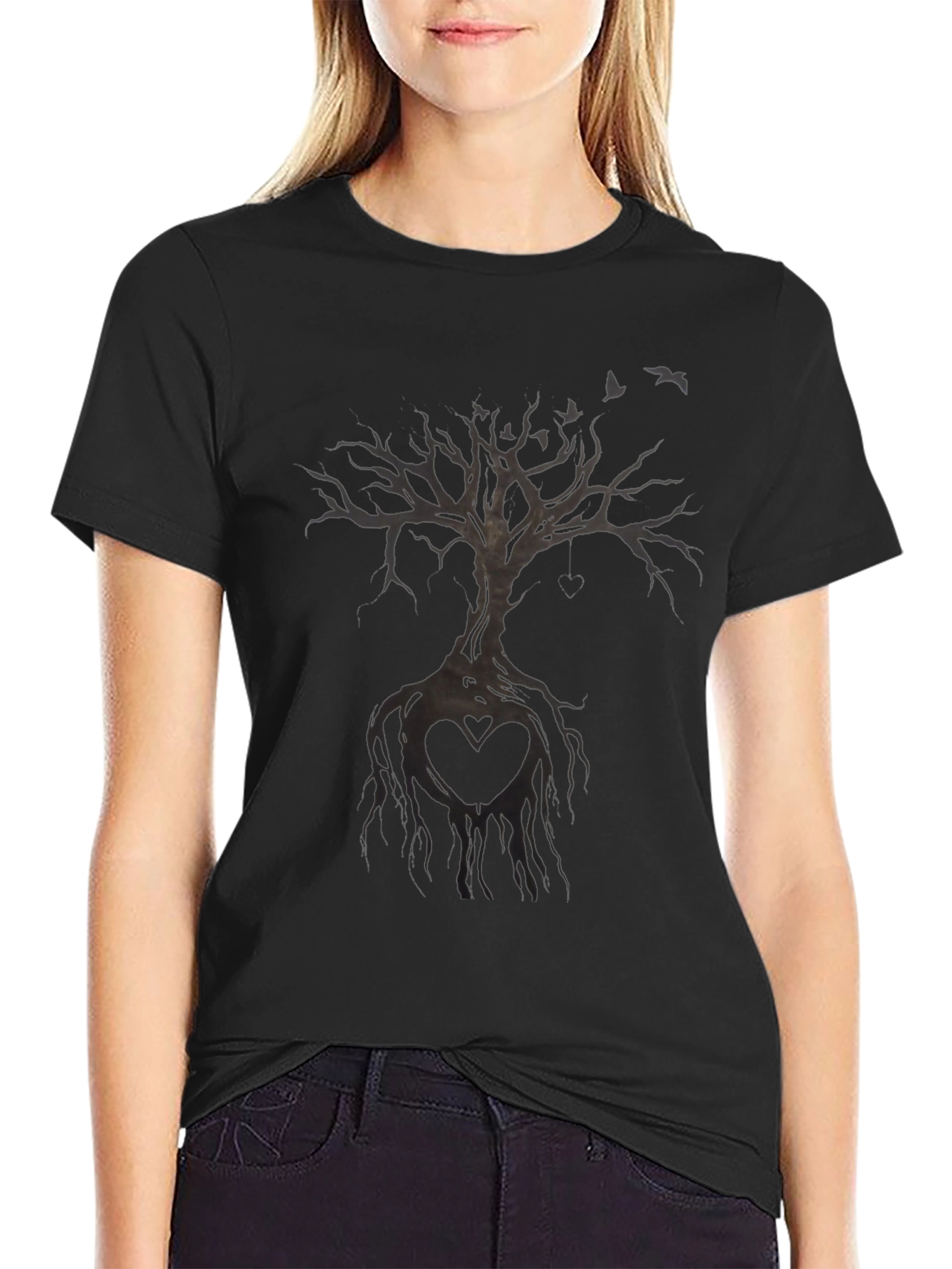 Heart Tree Black T-Shirt