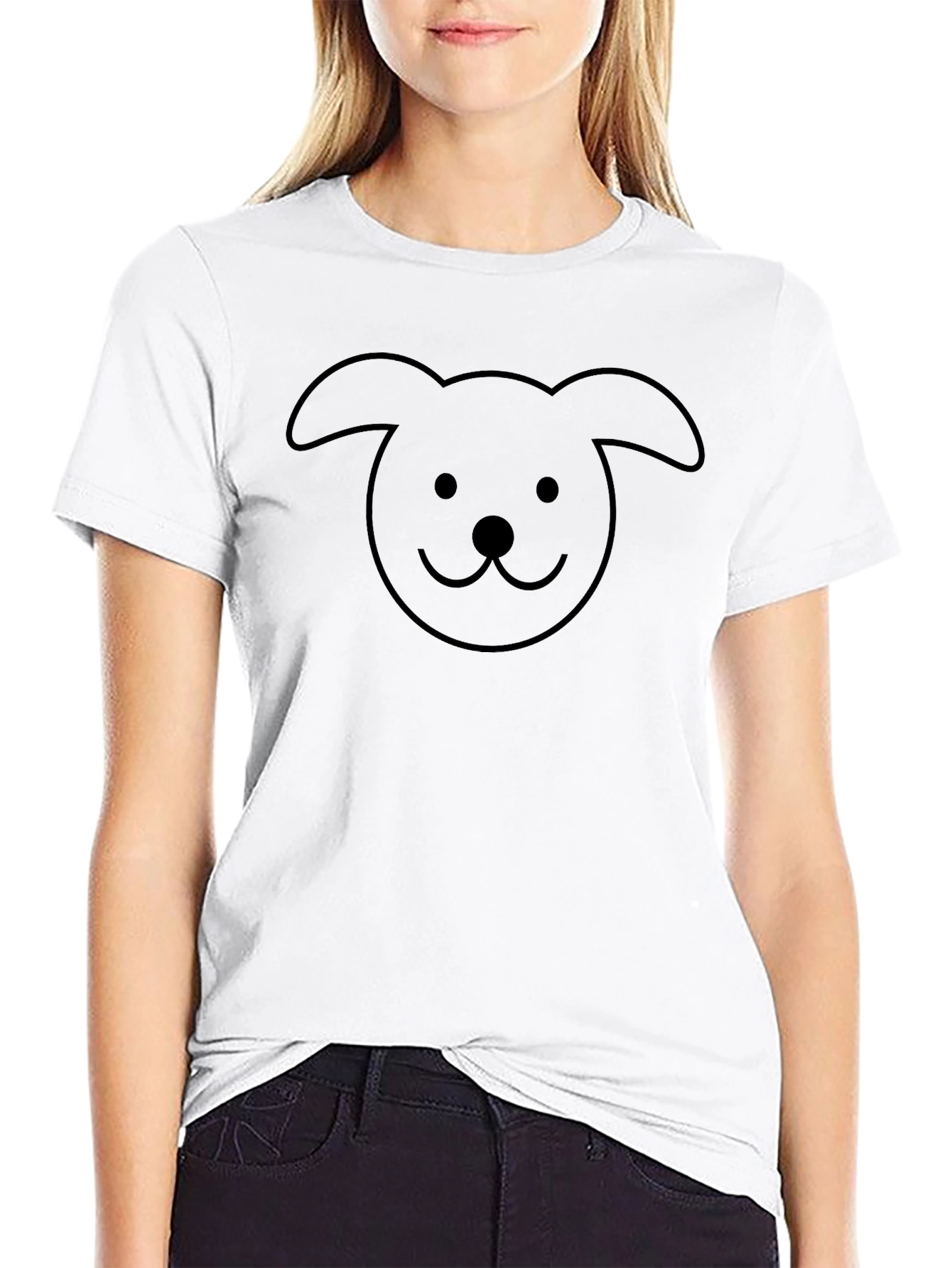 Black Dog Face Graphic T-Shirt - Unisex