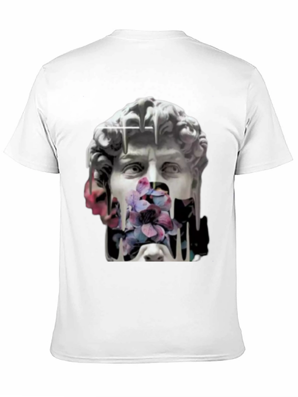 David Statue Floral Art T-Shirt - Black