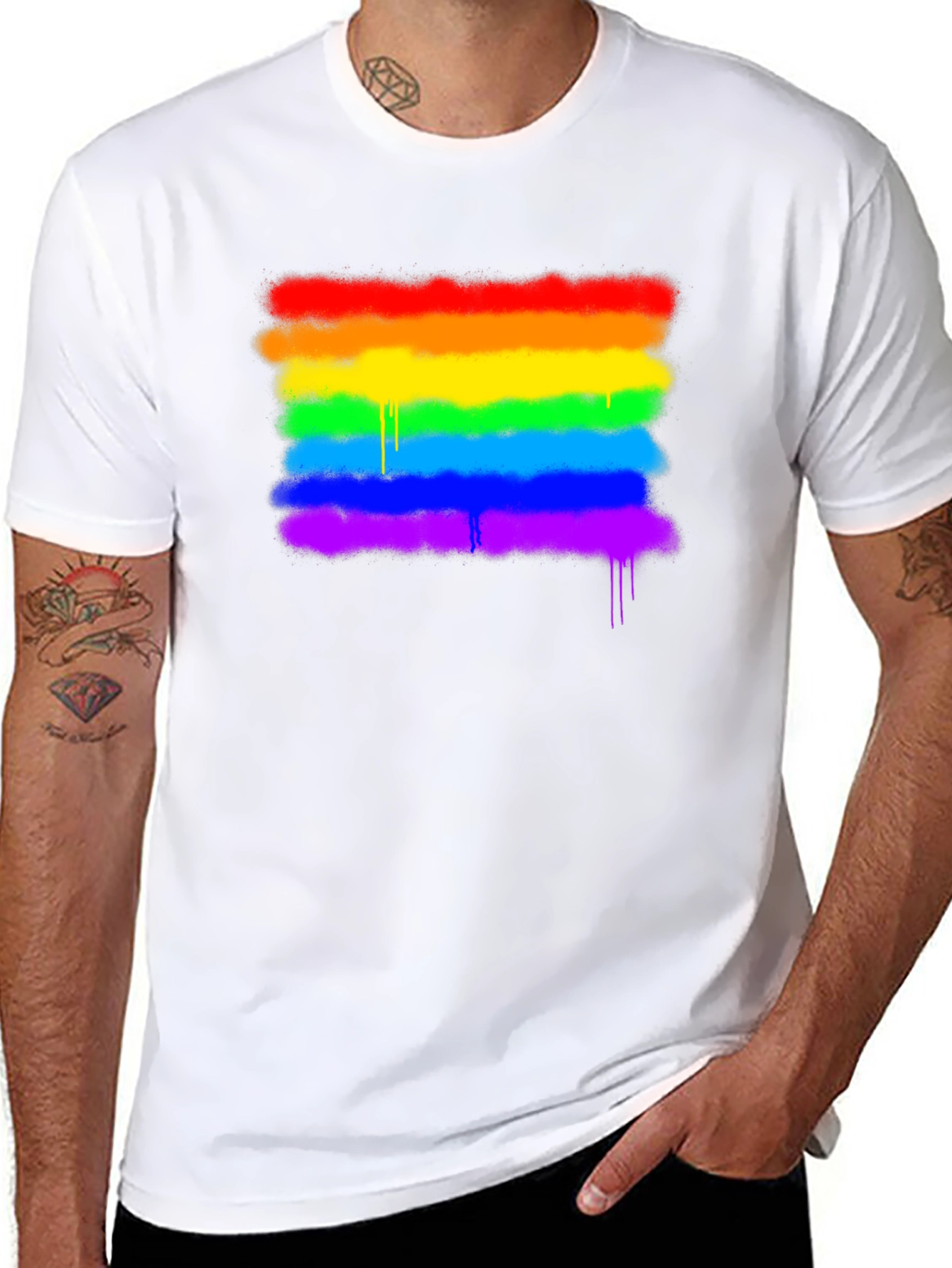 Pride Rainbow Spray Graphic T-Shirt