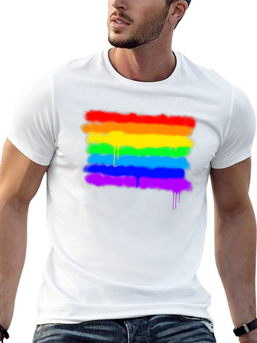 Pride Rainbow Spray Graphic T-Shirt