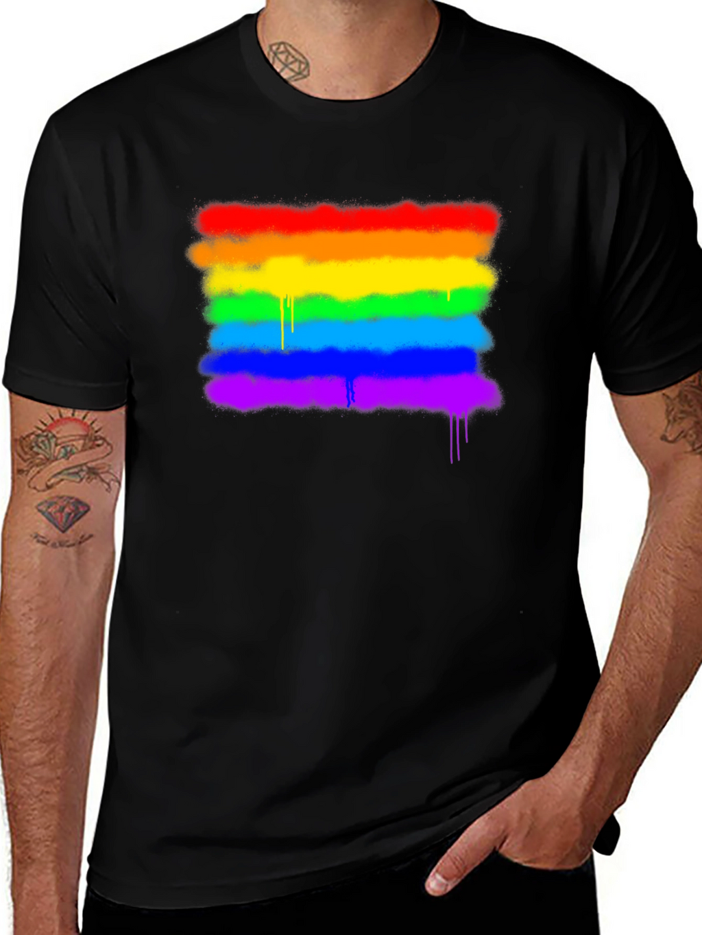 Pride Rainbow Spray Graphic T-Shirt