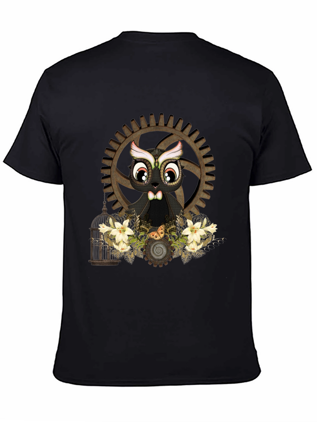 Steampunk Owl Graphic T-Shirt