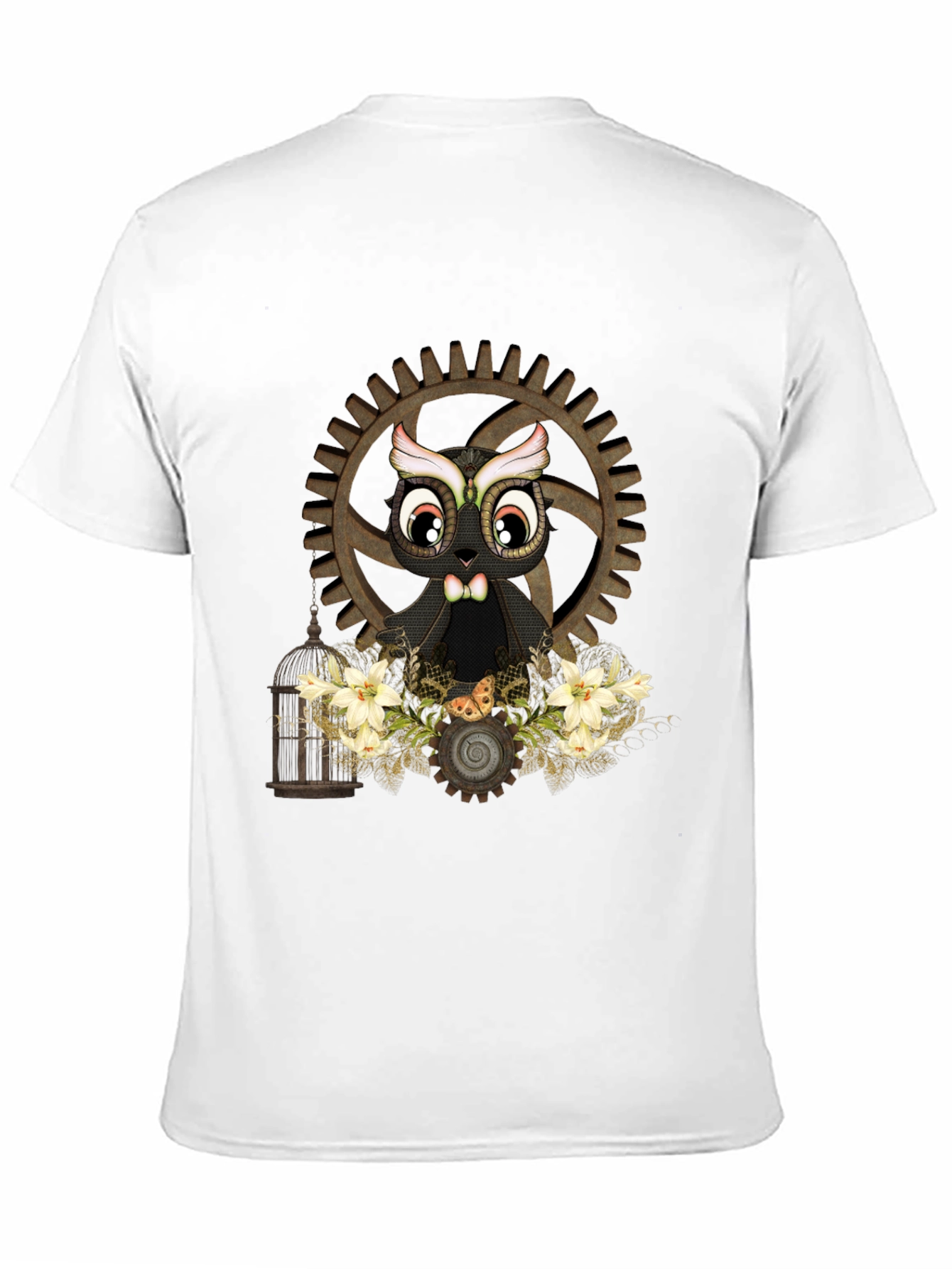 Steampunk Owl Graphic T-Shirt