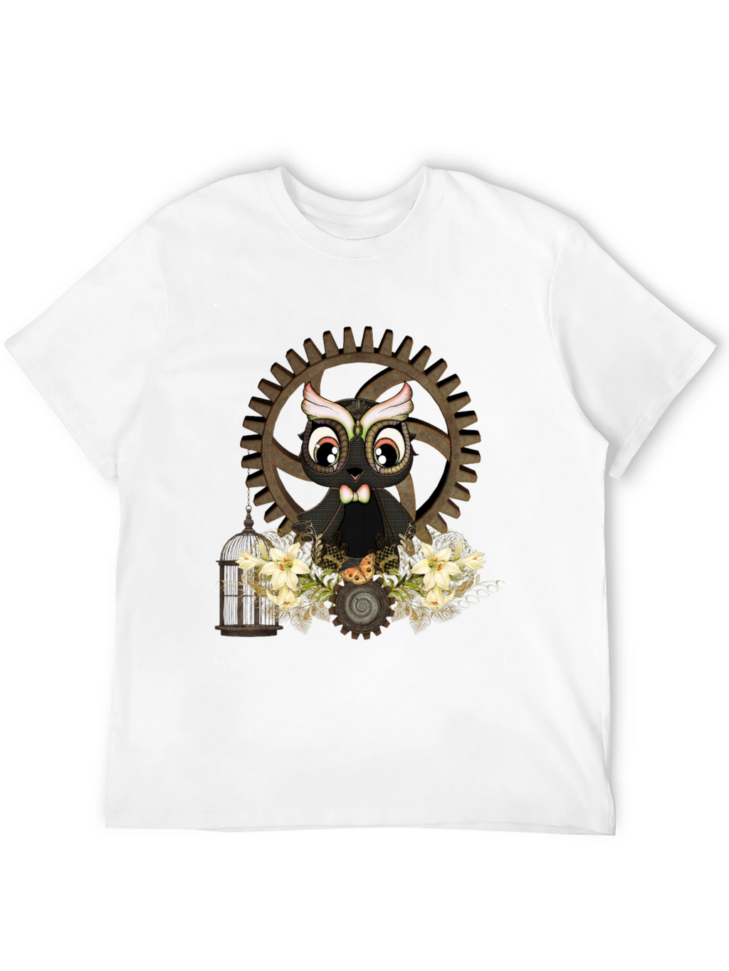 Steampunk Owl Graphic T-Shirt