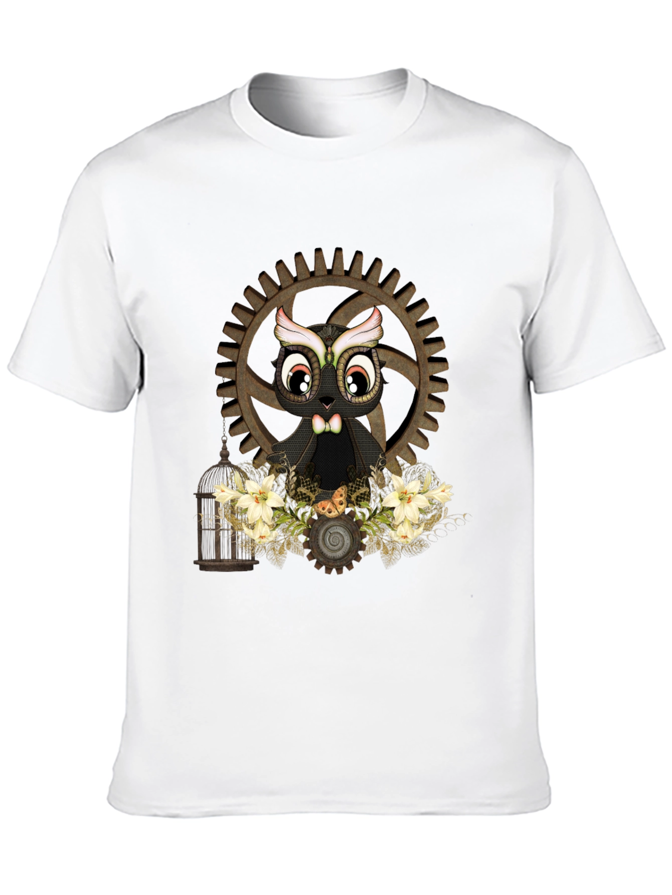Steampunk Owl Graphic T-Shirt