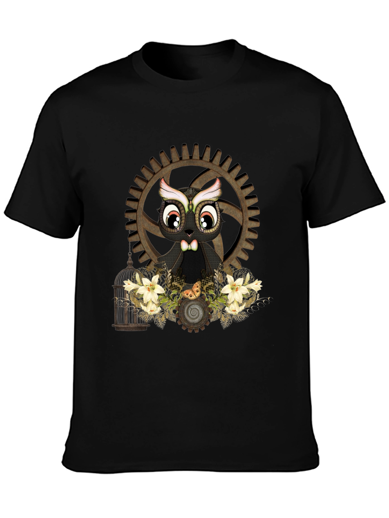 Steampunk Owl Graphic T-Shirt
