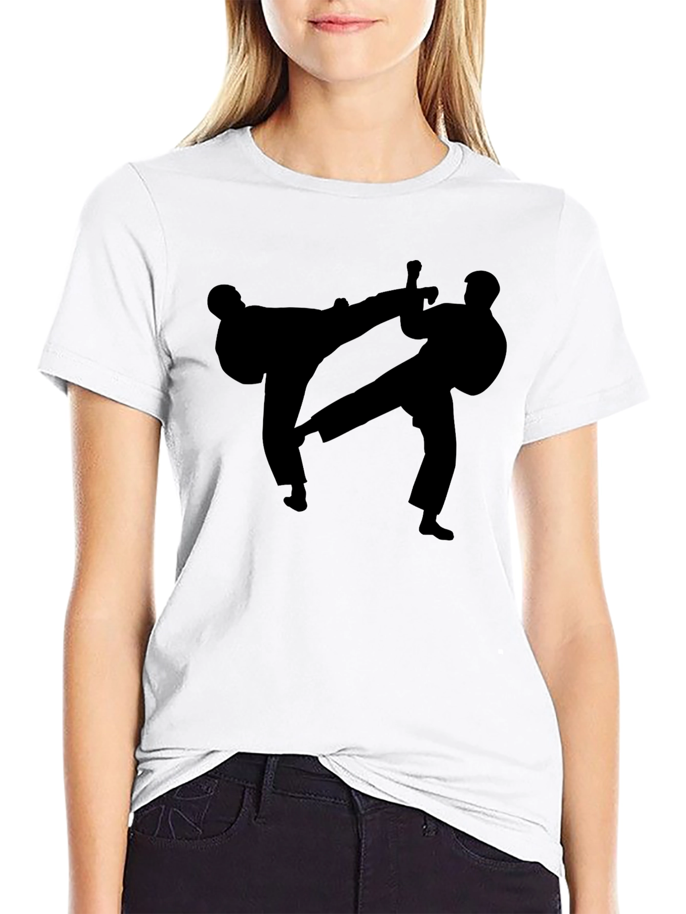 Martial Arts Silhouette Black T-Shirt