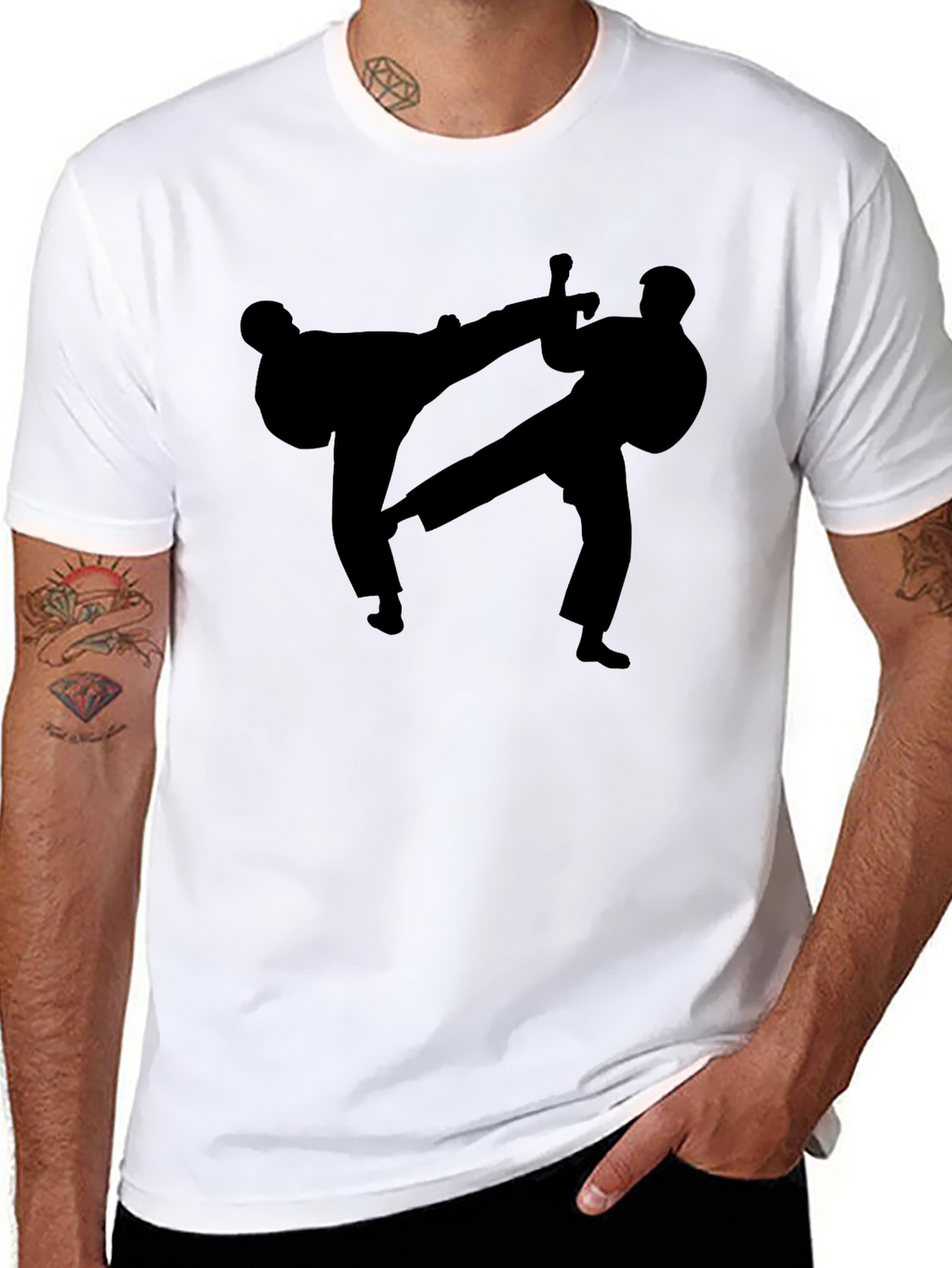 Martial Arts Silhouette Black T-Shirt