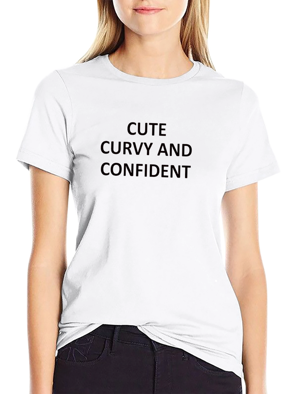 Cute Curvy Confident Black Tee