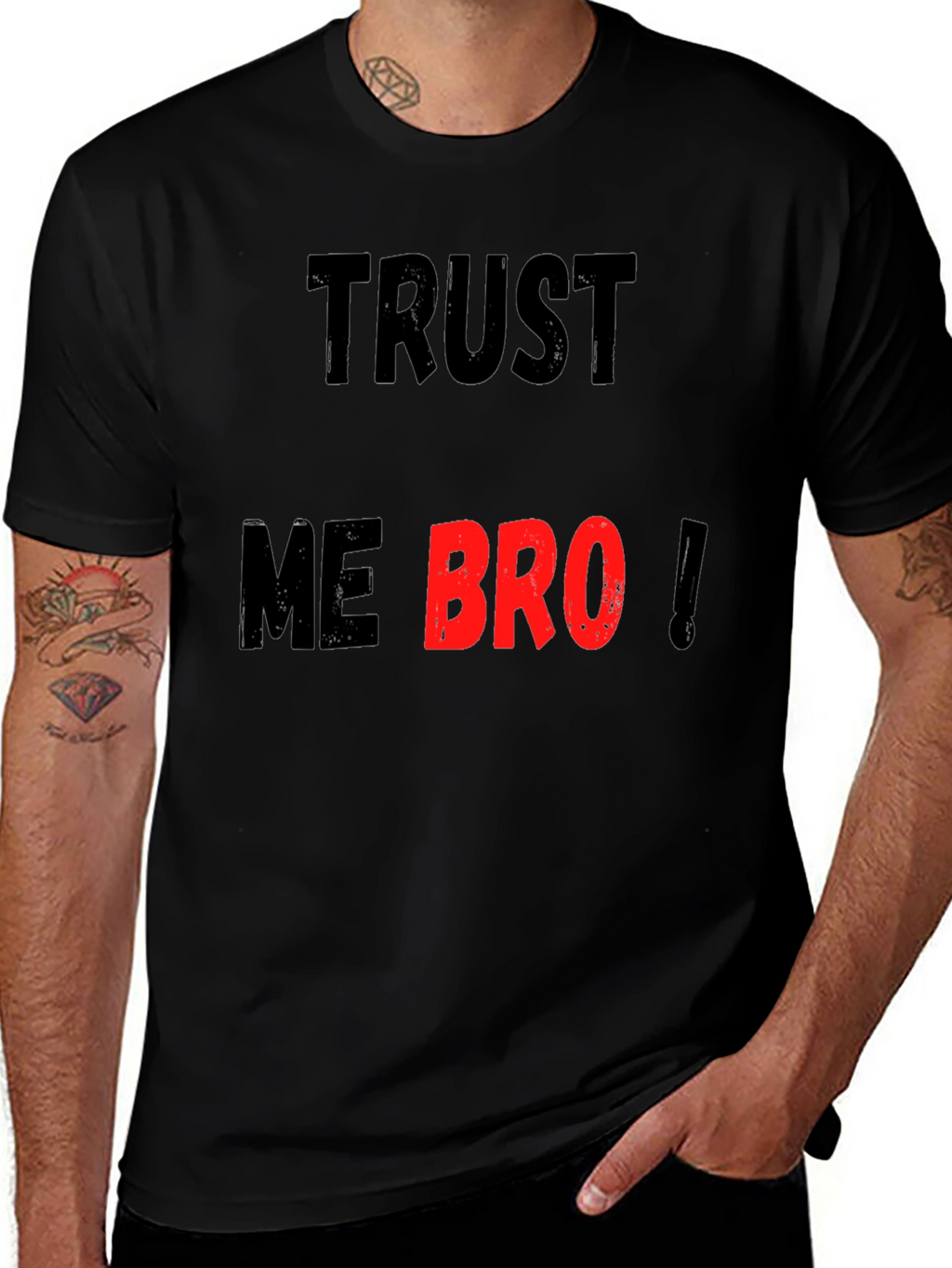 Trust Me Bro Black Graphic T-Shirt