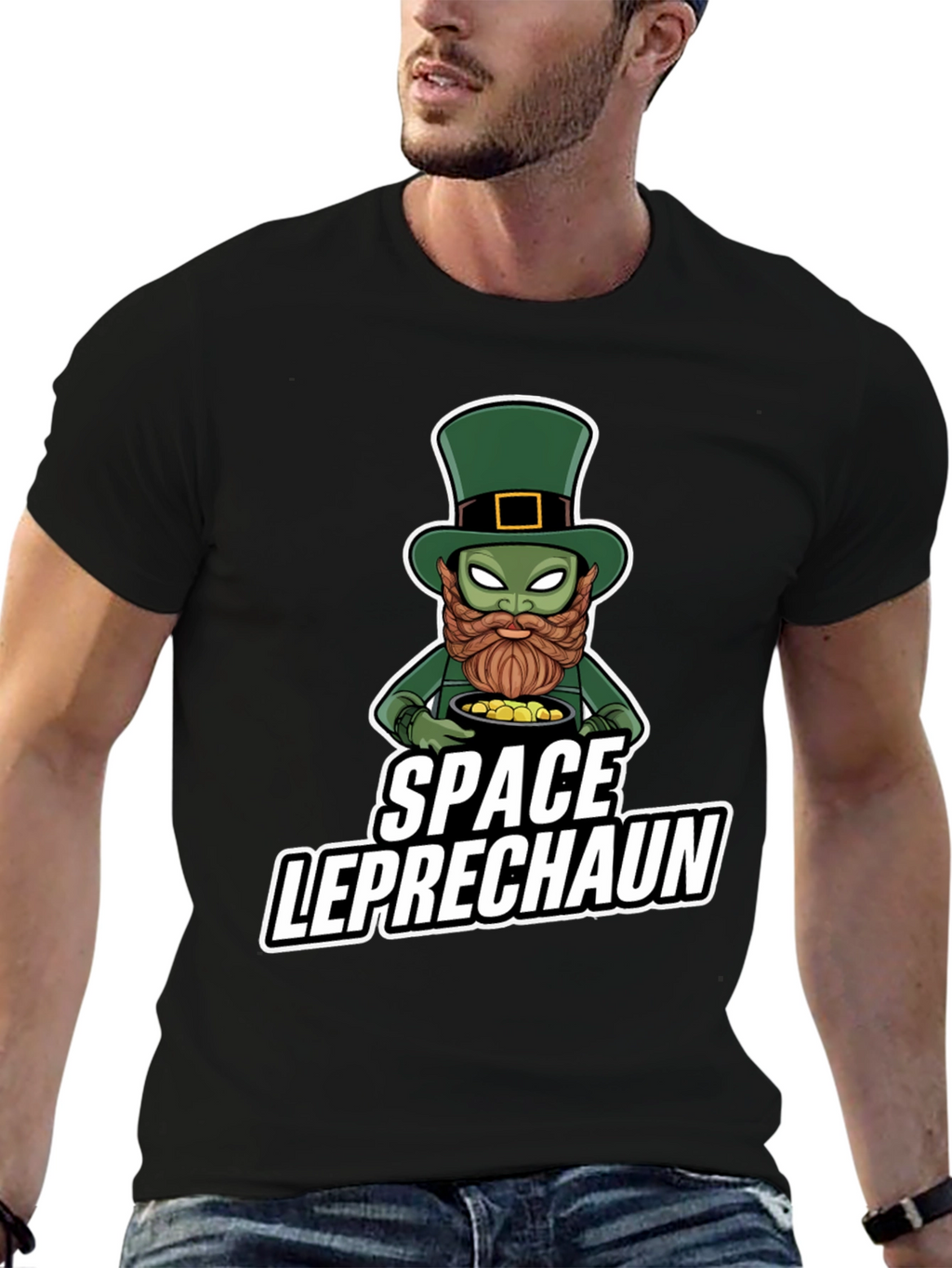 Space Leprechaun Graphic Tee - St. Patricks Day T-Shirt
