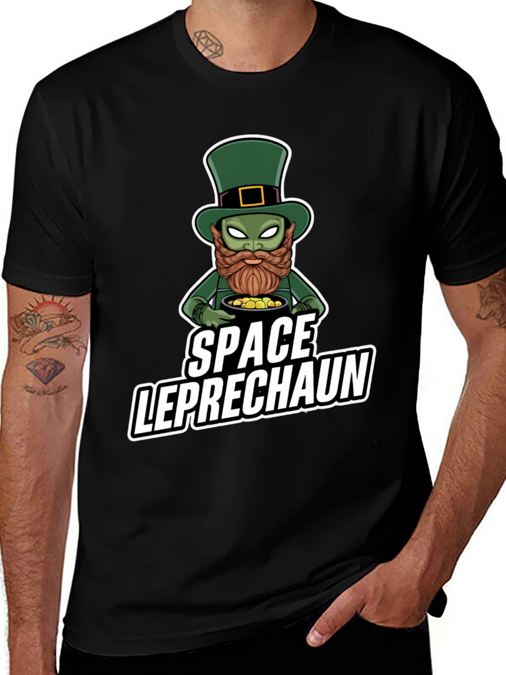 Space Leprechaun Graphic Tee - St. Patricks Day T-Shirt