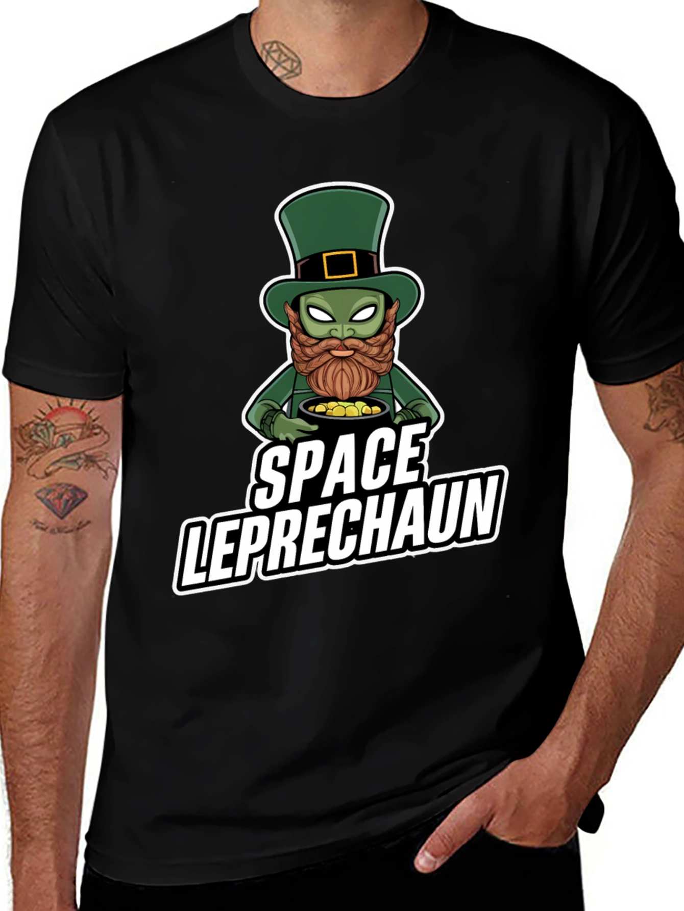 Space Leprechaun Graphic Tee - St. Patricks Day T-Shirt